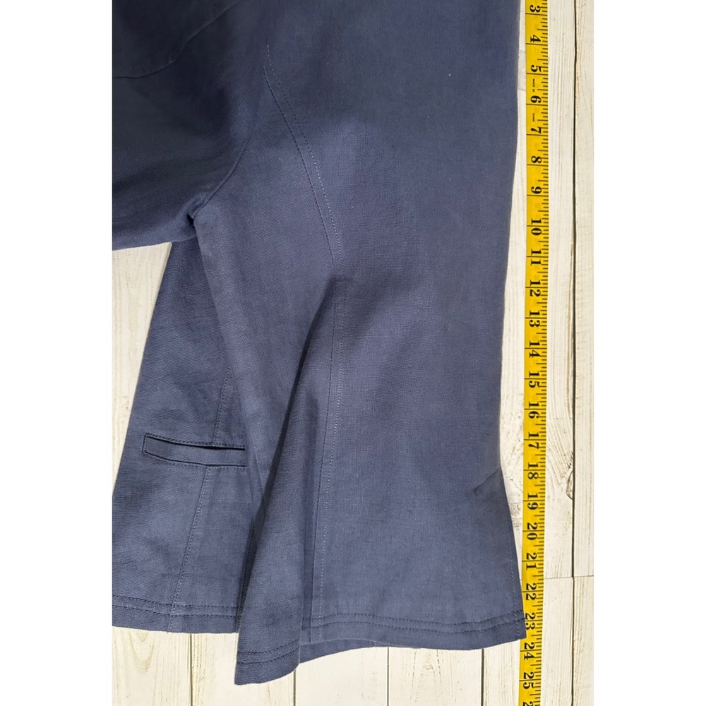 L.L.Bean Blazer Women's Blue 100% Linen Size 14 Button Up Jacket Classic - Picture 4 of 11